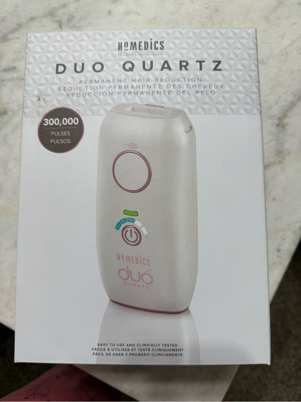 HoMedics Duo Quartz Permanent Hair Reduction Device - White with Pink Accents